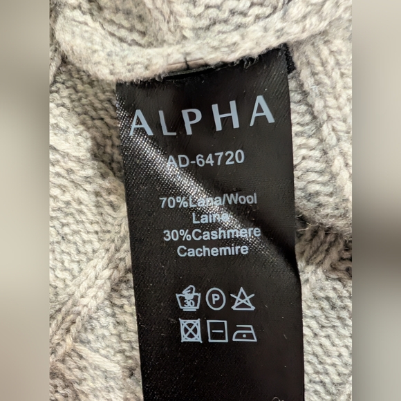 ALPHA Massimo Rebecchi Cashmere-Wool Cable Knit Sweater Dress - Picture 8 of 8